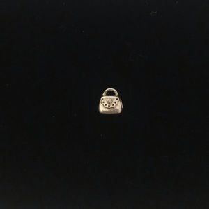 Pandora silver clutch charm with pink stone